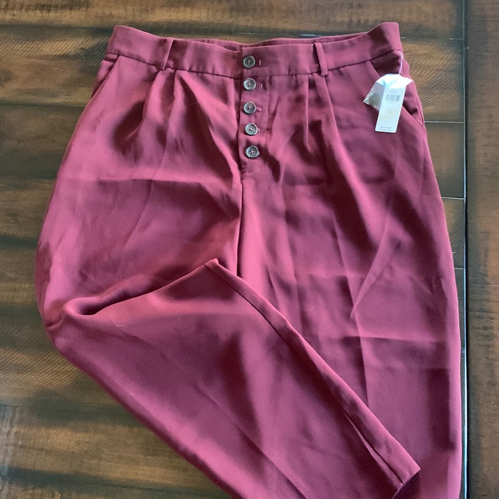 Wine 5 button Anthropologie trousers